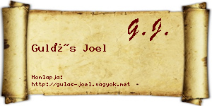 Gulás Joel névjegykártya